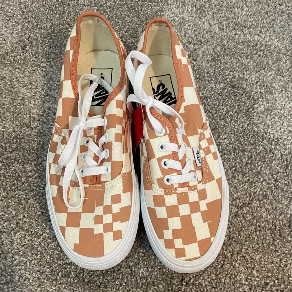 Vans Authentic Stackform Multicheck Sandstone Orange Cream Size 7